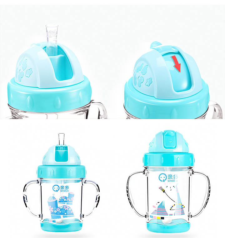 180ML Baby Sippy Cup Kids Learn Feeding Drinking Bottle Training Cup With Handle