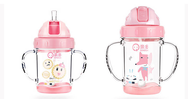 180ML Baby Sippy Cup Kids Learn Feeding Drinking Bottle Training Cup With Handle