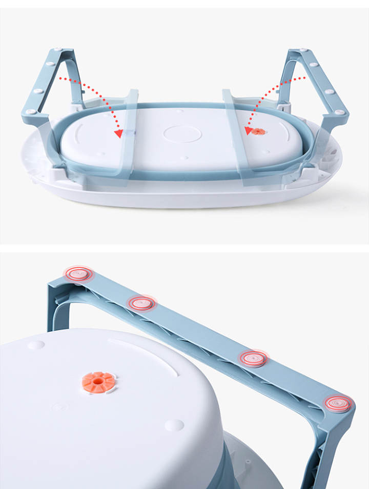 Baby Plastic Baby Foldable Bath Tub with Anti Slip Base