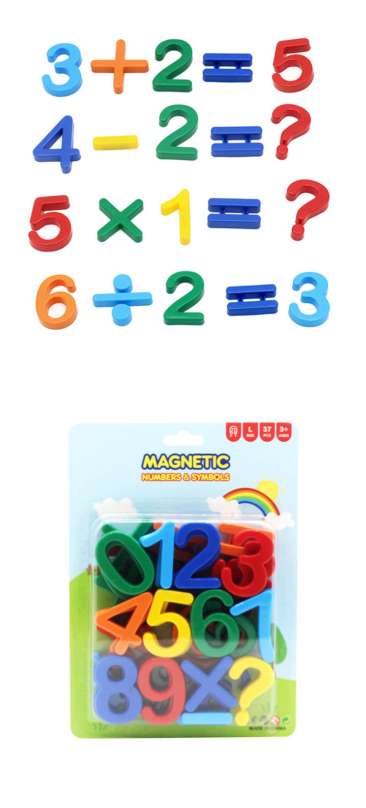 37Pcs Number Refrigerator Magnets Toy For 3Y+ Preschool Counting
