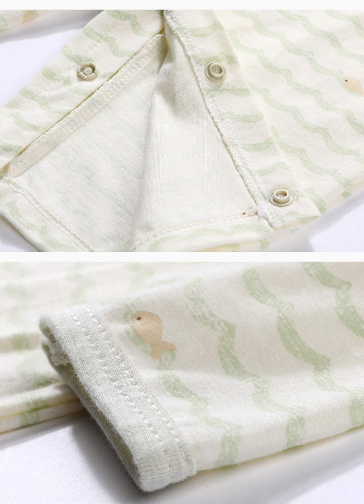 Baby Long-sleeved Romper Baby Soft  Stripe Print Onesie Outfit