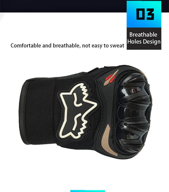 Motorcycle Gloves for Men 2Pcs Non-slip Full Finger Touchscreen With Breathable Holes Black XL