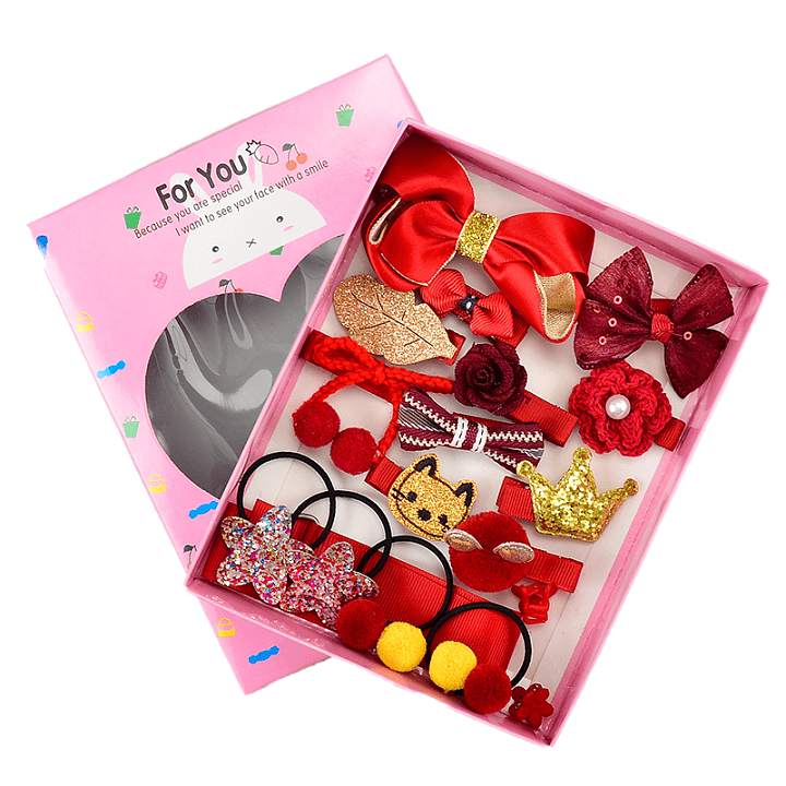 18Pcs Girls Headwear Accessory Hair Clip Set With Gift Box 