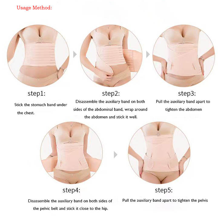 3 in 1 Postpartum Support Recovery Belly/Waist/Pelvis Belt Shapewear Slimming Girdle XL