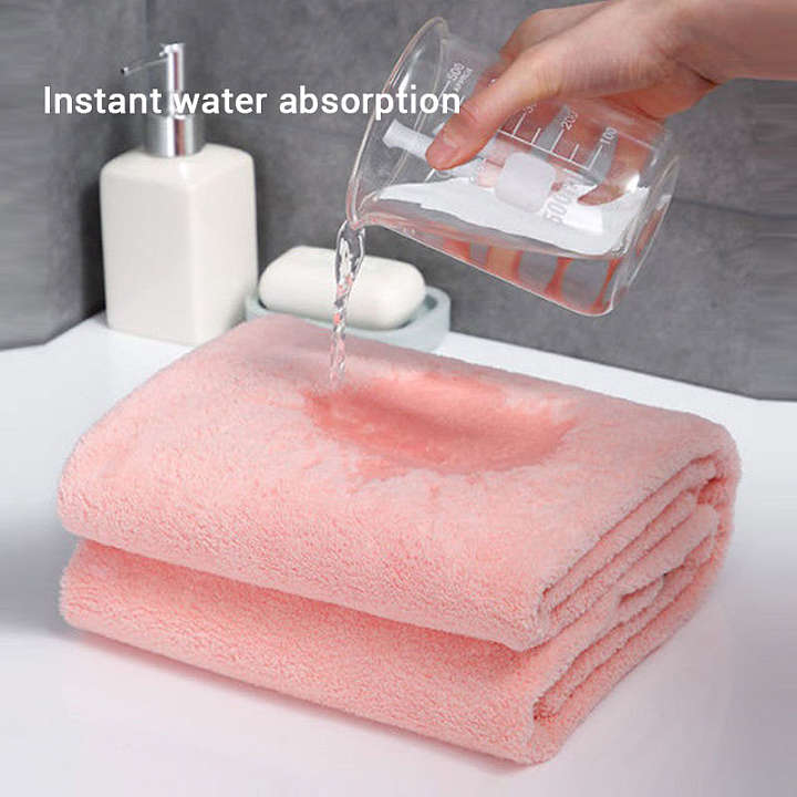 2 Pcs Soft Absorbent Bath Towel Set Suitable For Adults & Kids