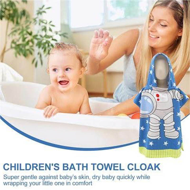 Ealingmom Kids Soft Cartoon Hooded Bath Towel For 0-6 (Children under 135cm)